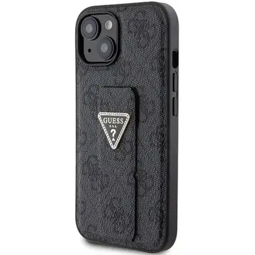 Husa Guess Grip Stand 4G Triangle Strass pentru iPhone 15 – negru