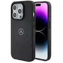 MERCEDES Mercedes Crossed Lines Pattern Leather MagSafe case for iPhone 15 Pro - black