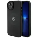 MERCEDES Mercedes Crossed Lines Pattern Leather MagSafe case for iPhone 15 - black