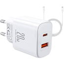 JOYROOM JR-TCF05 Flash, 20W, USB-C/USB-A, + Cablu USB-C/LIGHTNING 1m, Alb
