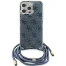 Guess Crossbody Cord 4G Print Case for iPhone 15/14/13 - Blue