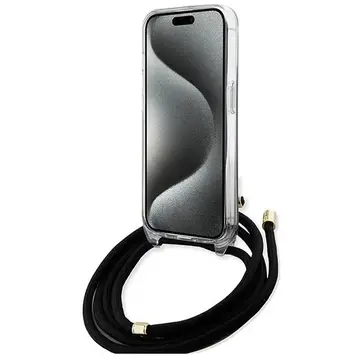 Husa Guess Crossbody Cord 4G Print case for iPhone 15 Pro Max - black