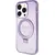 Husa Guess Ring Stand Script Glitter MagSafe pentru iPhone 15 Pro Max – violet