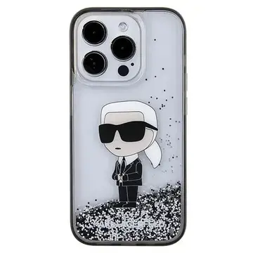 Husa Karl Lagerfeld Liquid Glitter Ikonik case for iPhone 15 Pro - transparent