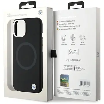 Husa Bmw Signature Liquid Silicone MagSafe case for iPhone 15 Plus - black