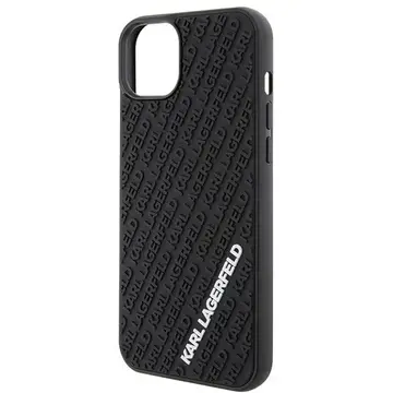 Husa Husă Karl Lagerfeld 3D Rubber Multi Logo pentru iPhone 15 Plus, Negru