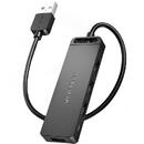 Vention USB 2.0 4-Port Hub with Power Adapter Vention CHMBF 1m Black
