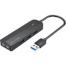 Vention USB 3.0 3-Port Hub with Sound Card and Power Adapter Vention CHIBB 0.15m Black
