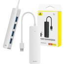 Baseus 4in1 Hub Baseus  UltraJoy Lite USB-A to USB 3.0 15cm (white)