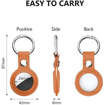 Husa pentru AirTag - Techsuit Secure Leather Holder (SLH1) - Orange