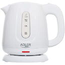 Adler Fierbator de plastic AD 1373, 1L, 850W, USB-C, Alb
