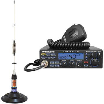 Statie radio Kit Statie radio CB President LINCOLN II + Antena CB PNI ML70, lungime 70cm, 26-30MHz, 200W