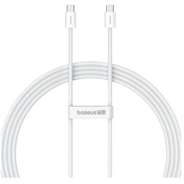 Cablu Baseus Superior Series 2, Incarcare rapida, USB-C la USB-C, 100W, 1m, Alb