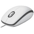 Logitech Logitech M100 - mouse - full size - USB Alb/Negru