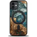 Wood and Resin Case for iPhone 12/12 Pro MagSafe Bewood Unique Planet Earth - Blue-Green