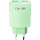 Hama Design Line, 2x USB, 3.4A, Green
