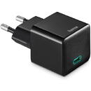Fast Charger, USB-C, PD/Qualcomm®, Mini-Charger, 20 W, black