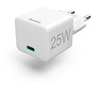 Fast Charger, USB-C, PD/Qualcomm®, Mini-Charger, 25 W, white