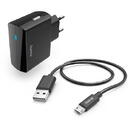 Hama Charger with micro-USB Charging Cable, 12 W, 1.0 m, black