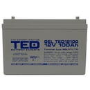 Ted Electric Acumulator 12V GEL Deep Cycle Solar, Dimensiuni 330 x 173 x 212 mm., Baterie 12V 100Ah M8,  TED004147