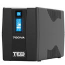 Ted Electric UPS 700VA/400W LCD Line Interactive AVR 2 schuko USB Management TED Electric TED003959