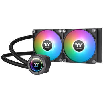 Thermaltake Ventilator lichid TH240 V2,  ARGB, 2buc, 120mm, AIO, Negru