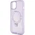 Husa Guess iPhone 15 Plus / 14 Plus 6.7" mov husă MagSafe cu inel-suport (Ring Stand) Script Glitter