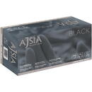 AJSIA Manusi nitril AJSIA Black, unica folosinta, nepudrate, 0.13mm, 100 buc/cutie - negre - marime S