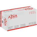 AJSIA Manusi latex AJSIA Feel, unica folosinta, usor pudrate, 0.10mm, 100 buc/cutie - albe - marime L