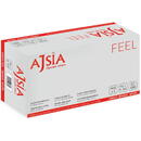 AJSIA Manusi latex AJSIA Feel, unica folosinta, usor pudrate, 0.10mm, 100 buc/cutie - albe - marime XL