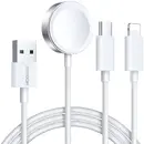 JOYROOM Joyroom S-IW008 3-in-1 cable magnetic charger USB-A - Lightning/USB-C 1.2m - white