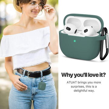 Techsuit - Silicone Case - for Apple AirPods 3, Smooth Ultrathin Material - Dark Green