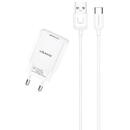 Usams Charger 1xUSB USB-C cable 2,1A T21