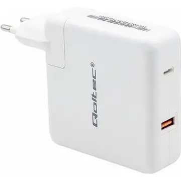Incarcator de retea QOLTEC Power charger GaN FAST 108W, USB C, white
