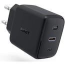 Aukey Charger PA-B2 Omnia GaN 1xUSB-C 61W Power Delivery 3.0 3A black