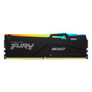 Kit Memorie Fury Beast RGB Intel XMP 3.0, 64GB, DDR5-6000MHz, CL40, Quad Channel, Negru