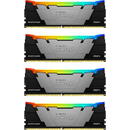 Kingston Kit Memorie Fury Renegade RGB Intel XMP 2.0, 32GB, DDR4-3600MHz, CL16, Quad Channel, Negru