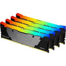 Kingston Kit Memorie Fury Renegade RGB Intel XMP 2.0, 128GB, DDR4-3600MHz, CL18, Quad Channel, Negru