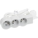 Extension cable standard 3x2P+Z 3m white and grey