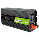 Green Cell Przetwornica LCD 12V 500W/1000W Czysty sinus z wywietlaczem