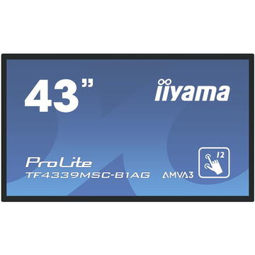 Monitor LED Iiyama TF4339MSC-B1AG 43 inch 1920x1080 pixeli Negru