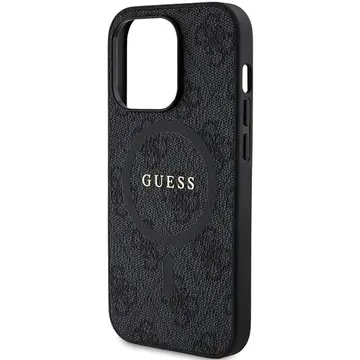Husa Guess 4G Collection Leather Metal Logo MagSafe Case for iPhone 14 Pro Max - Black