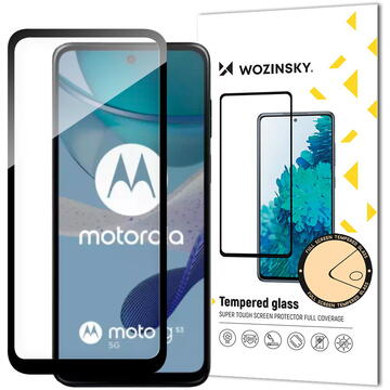 Folie de protectie Ecran WZK pentru Motorola Moto G53, Sticla Securizata, Full Glue, Neagra