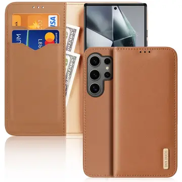 Husa Dux Ducis Hivo case with flap and RFID blocker for Samsung Galaxy S24 Ultra - brown