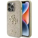 Guess Husă rigidă Glitter Script Big 4G pentru iPhone 15 Pro Max – auriu