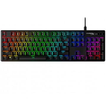 Tastatura HyperX Alloy Origins Aqua Switch, RGB LED, Cu fir, USB, Negru