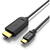 Cablu video Vention, USB Type-C(T) la HDMI(T), 1.5m, rezolutie maxima 4K la 30Hz, conectori auriti, cupru, invelis PVC, negru, "CGUBG" (timbru verde 0.18lei) -  6922794742062