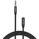 Cablu audio Vention, Jack 3.5mm (T) la Jack 3.5mm (M), 0.5m, conectori auriti, braided BBC, negru, 