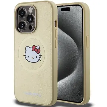 Husa Hello Kitty Leather Kitty Head MagSafe case for iPhone 14 Pro - gold
