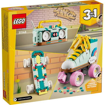 Set Lego Creator 3 in 1 - Patina cu rotile retro, 342 piese
